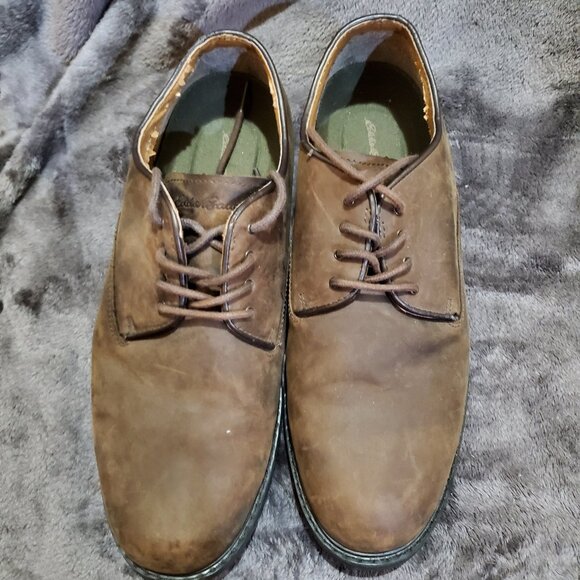 Eddie Bauer Work Shoe Mens 9.5 M Billy Brown Oxford Leather Lace Up Casual - Picture 12 of 14